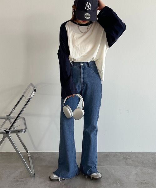 apres jour mignon(アプレジュールミニョン)の「シアーラグランロンT【ZOZOTOWN限定アイテム】(Tシャツ/カットソー・レディース・ネイビー/チャコールグレー/ブラック・X-LARGE/フリー)」の5枚目の写真