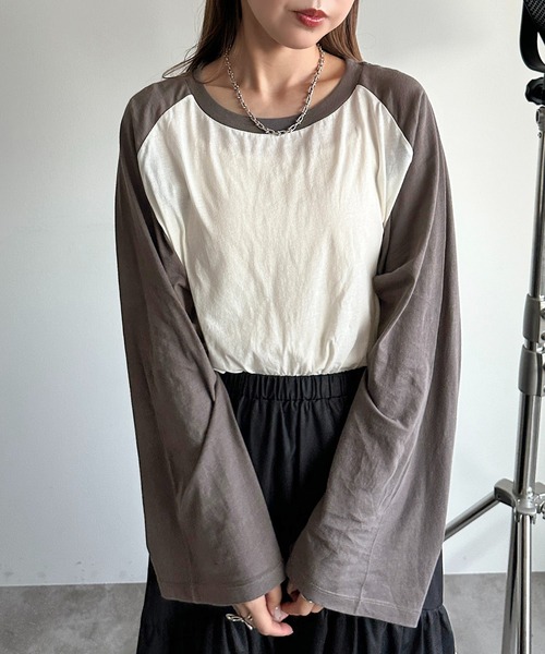 apres jour mignon(アプレジュールミニョン)の「シアーラグランロンT【ZOZOTOWN限定アイテム】(Tシャツ/カットソー・レディース・ネイビー/チャコールグレー/ブラック・X-LARGE/フリー)」の18枚目の写真