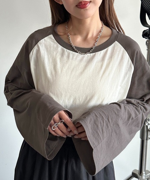 apres jour mignon(アプレジュールミニョン)の「シアーラグランロンT【ZOZOTOWN限定アイテム】(Tシャツ/カットソー・レディース・ネイビー/チャコールグレー/ブラック・X-LARGE/フリー)」の17枚目の写真