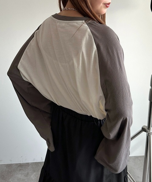 apres jour mignon(アプレジュールミニョン)の「シアーラグランロンT【ZOZOTOWN限定アイテム】(Tシャツ/カットソー・レディース・ネイビー/チャコールグレー/ブラック・X-LARGE/フリー)」の16枚目の写真