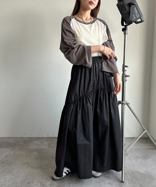 apres jour mignon(アプレジュールミニョン)の「シアーラグランロンT【ZOZOTOWN限定アイテム】(Tシャツ/カットソー・レディース・ネイビー/チャコールグレー/ブラック・X-LARGE/フリー)」の15枚目の写真
