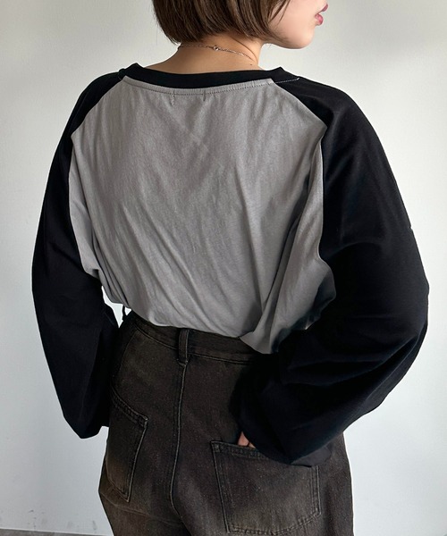 apres jour mignon(アプレジュールミニョン)の「シアーラグランロンT【ZOZOTOWN限定アイテム】(Tシャツ/カットソー・レディース・ネイビー/チャコールグレー/ブラック・X-LARGE/フリー)」の22枚目の写真