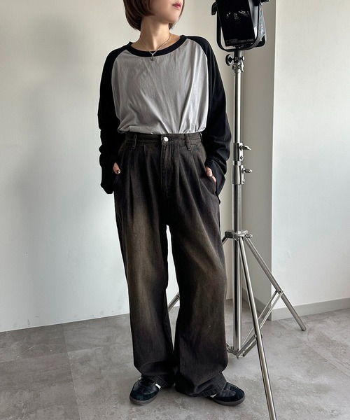 apres jour mignon(アプレジュールミニョン)の「シアーラグランロンT【ZOZOTOWN限定アイテム】(Tシャツ/カットソー・レディース・ネイビー/チャコールグレー/ブラック・X-LARGE/フリー)」の21枚目の写真