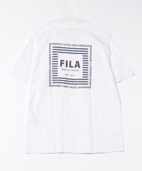 FILA(フィラ)の「FILA フィラ ブランド ロゴ バックプリント 綿 半袖 Tシャツ ティーシャツ(Tシャツ/カットソー・メンズ・ホワイト系2/ホワイト系1/ブラック系1/ブルー系1/ブラック系2/ベージュ系2/ベージュ系1/ネイビー系2/ネイビー系1・L/M/LL)」の11枚目の写真