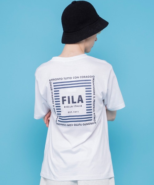 FILA(フィラ)の「FILA フィラ ブランド ロゴ バックプリント 綿 半袖 Tシャツ ティーシャツ(Tシャツ/カットソー・メンズ・ホワイト系2/ホワイト系1/ブラック系1/ブルー系1/ブラック系2/ベージュ系2/ベージュ系1/ネイビー系2/ネイビー系1・L/M/LL)」の21枚目の写真