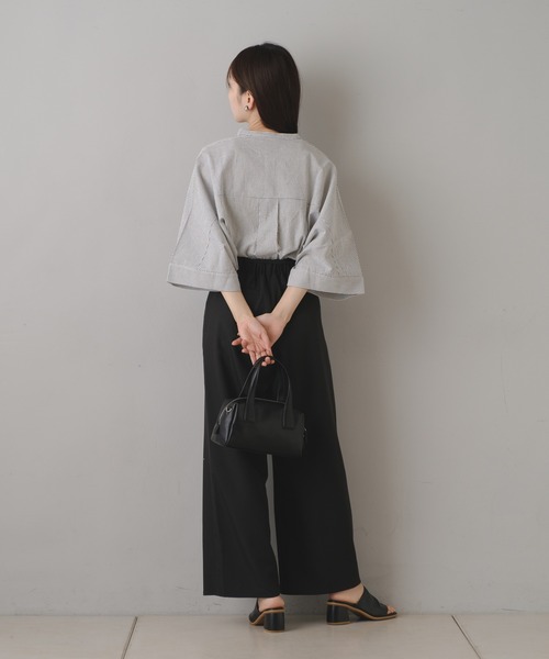 Kastane（カスタネ）の「【新色追加/4色展開】B コットンボイルストライプシャツ（シャツ/ブラウス・レディース・ブラック/グレー/グリーン/ネイビー・FREE）」の10枚目の写真