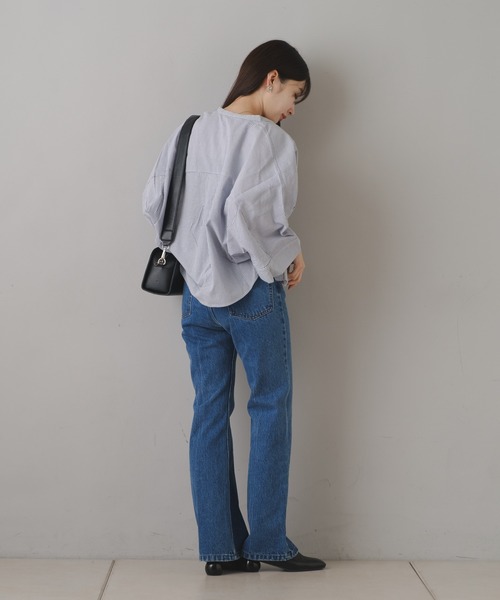 Kastane（カスタネ）の「【新色追加/4色展開】B コットンボイルストライプシャツ（シャツ/ブラウス・レディース・ブラック/グレー/グリーン/ネイビー・FREE）」の18枚目の写真