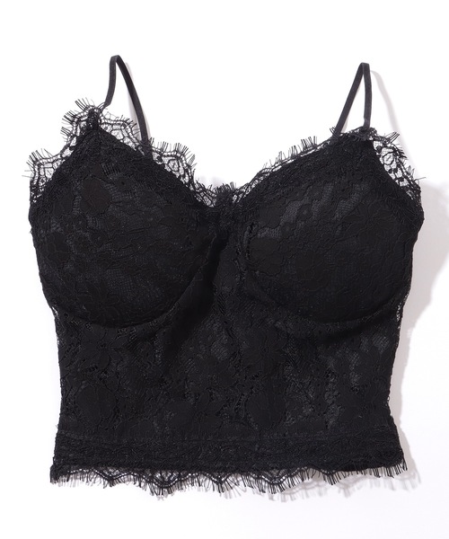 Lace Ladies(レースレディース)の「フラワー レース コンパクト カップ付き キャミソール(キャミソール・レディース・ブラック/ホワイト・FREE)」の8枚目の写真