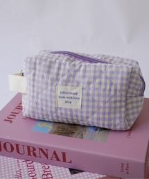 Sowel.（ソエル）の「【 Sowel. / ソエル 】 ポップ ギンガムチェック ハンドル付き メイクポーチ / マルチポーチ（ポーチ）」