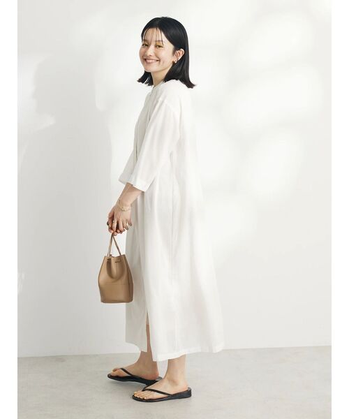 CRAFT STANDARD BOUTIQUE（クラフトスタンダードブティック）の「インド綿混レース使いワンピース（ワンピース・レディース・オフホワイト/ダークネイビー・FREE）」の17枚目の写真