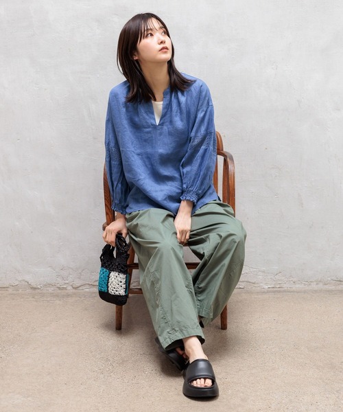 niko and...（ニコアンド）の「ドライチルイージー３Dパンツ（その他パンツ・レディース・ブルー/イエロー/カーキ/ブラック/ピンク・FREE）」の7枚目の写真