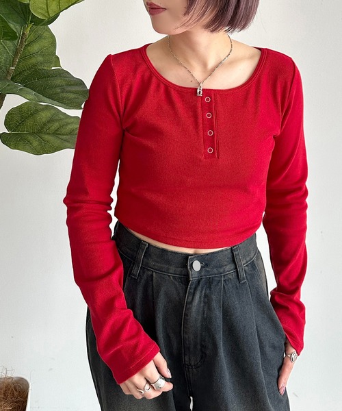 apres jour mignon(アプレジュールミニョン)の「アソートリブトップス【ZOZOTOWN限定アイテム】(Tシャツ/カットソー・レディース・ブルー/ブラック/アイボリー/ネイビー/レッド・X-LARGE/フリー)」の1枚目の写真