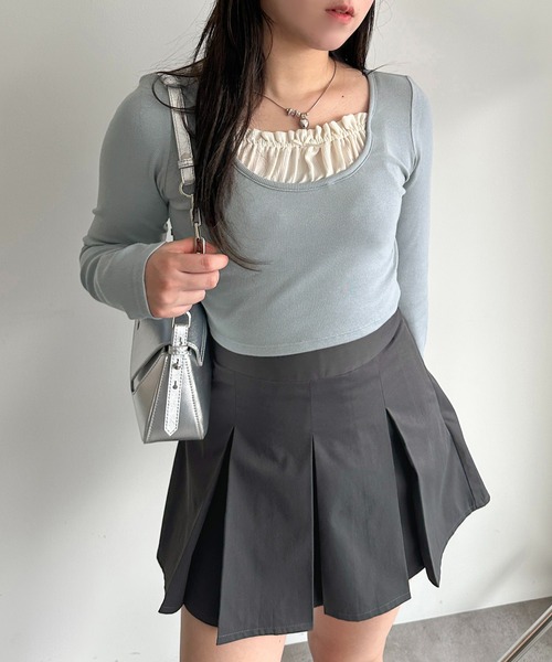 apres jour mignon(アプレジュールミニョン)の「アソートリブトップス【ZOZOTOWN限定アイテム】(Tシャツ/カットソー・レディース・ブルー/ブラック/アイボリー/ネイビー/レッド・X-LARGE/フリー)」の5枚目の写真
