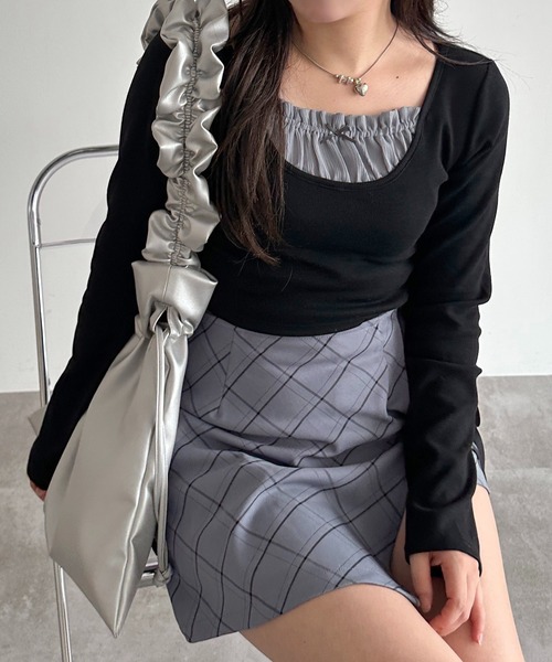 apres jour mignon(アプレジュールミニョン)の「アソートリブトップス【ZOZOTOWN限定アイテム】(Tシャツ/カットソー・レディース・ブルー/ブラック/アイボリー/ネイビー/レッド・X-LARGE/フリー)」の3枚目の写真