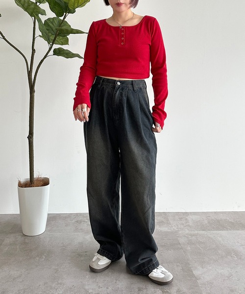 apres jour mignon(アプレジュールミニョン)の「アソートリブトップス【ZOZOTOWN限定アイテム】(Tシャツ/カットソー・レディース・ブルー/ブラック/アイボリー/ネイビー/レッド・X-LARGE/フリー)」の7枚目の写真