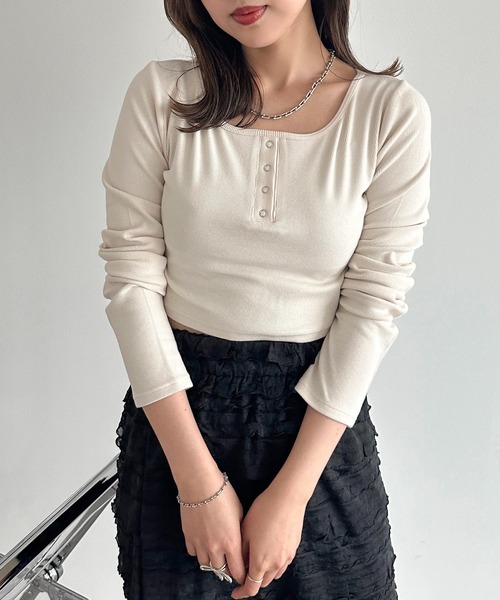 apres jour mignon(アプレジュールミニョン)の「アソートリブトップス【ZOZOTOWN限定アイテム】(Tシャツ/カットソー・レディース・ブルー/ブラック/アイボリー/ネイビー/レッド・X-LARGE/フリー)」の10枚目の写真