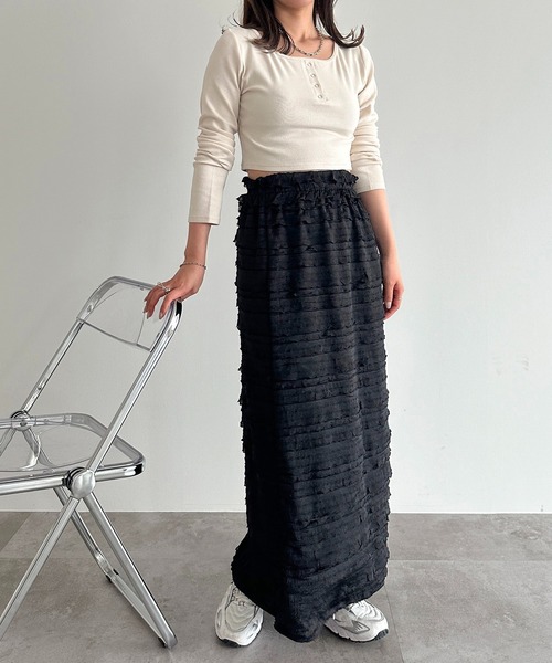 apres jour mignon(アプレジュールミニョン)の「アソートリブトップス【ZOZOTOWN限定アイテム】(Tシャツ/カットソー・レディース・ブルー/ブラック/アイボリー/ネイビー/レッド・X-LARGE/フリー)」の12枚目の写真