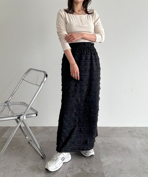 apres jour mignon(アプレジュールミニョン)の「アソートリブトップス【ZOZOTOWN限定アイテム】(Tシャツ/カットソー・レディース・ブルー/ブラック/アイボリー/ネイビー/レッド・X-LARGE/フリー)」の13枚目の写真