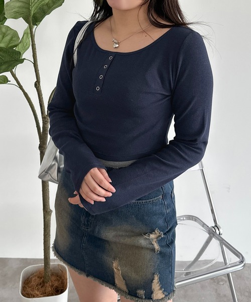 apres jour mignon(アプレジュールミニョン)の「アソートリブトップス【ZOZOTOWN限定アイテム】(Tシャツ/カットソー・レディース・ブルー/ブラック/アイボリー/ネイビー/レッド・X-LARGE/フリー)」の20枚目の写真