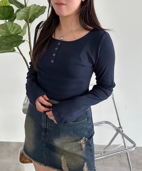 apres jour mignon(アプレジュールミニョン)の「アソートリブトップス【ZOZOTOWN限定アイテム】(Tシャツ/カットソー・レディース・ブルー/ブラック/アイボリー/ネイビー/レッド・X-LARGE/フリー)」の21枚目の写真
