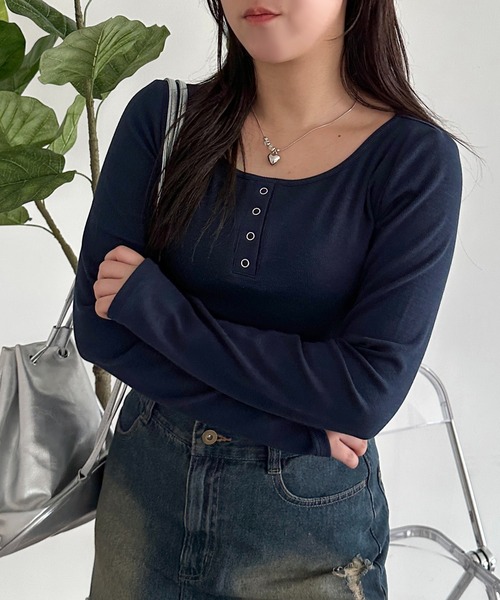 apres jour mignon(アプレジュールミニョン)の「アソートリブトップス【ZOZOTOWN限定アイテム】(Tシャツ/カットソー・レディース・ブルー/ブラック/アイボリー/ネイビー/レッド・X-LARGE/フリー)」の22枚目の写真
