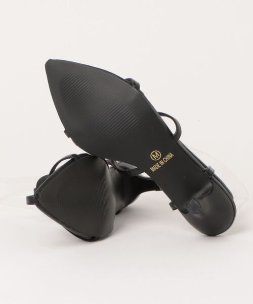 PUAL CE CIN（ピュアルセシン）の「ポインテッドトゥＴストラップピンヒールサンダル（サンダル・レディース・ブラック・MEDIUM/LARGE）」の3枚目の写真