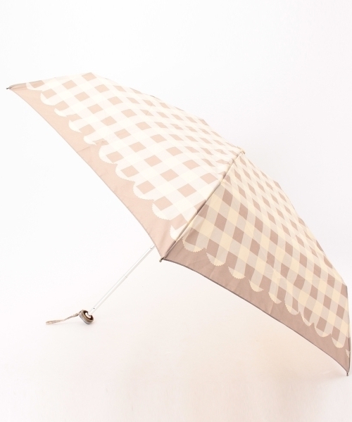 grove(グローブ)の「ギンガム晴雨兼用折り畳み傘(折りたたみ傘)」|グレー