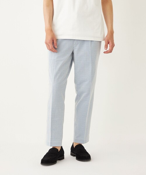 SHIPS Colors(シップス カラーズ)の「SHIPS Colors:〈洗濯機可能〉カットサッカー アンクルカット パンツ◇(その他パンツ・メンズ・ネイビー/ブルー/グレー・MEDIUM/LARGE/X-LARGE)」の3枚目の写真