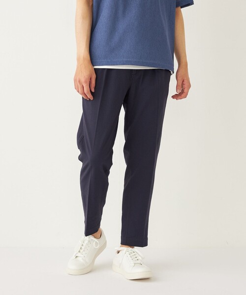 SHIPS Colors(シップス カラーズ)の「SHIPS Colors:〈洗濯機可能〉カットサッカー アンクルカット パンツ◇(その他パンツ・メンズ・ネイビー/ブルー/グレー・MEDIUM/LARGE/X-LARGE)」の4枚目の写真