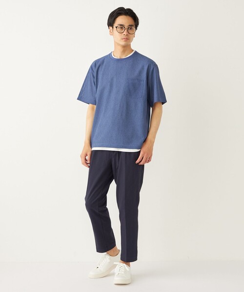 SHIPS Colors(シップス カラーズ)の「SHIPS Colors:〈洗濯機可能〉カットサッカー アンクルカット パンツ◇(その他パンツ・メンズ・ネイビー/ブルー/グレー・MEDIUM/LARGE/X-LARGE)」の6枚目の写真