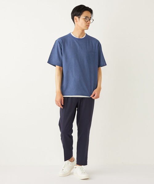 SHIPS Colors(シップス カラーズ)の「SHIPS Colors:〈洗濯機可能〉カットサッカー アンクルカット パンツ◇(その他パンツ・メンズ・ネイビー/ブルー/グレー・MEDIUM/LARGE/X-LARGE)」の7枚目の写真