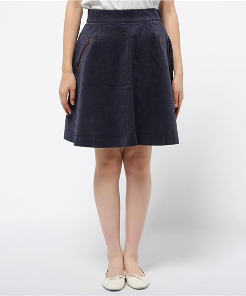SEVENDAYS=SUNDAY（セブンデイズサンデイ）の「コーデュロイ　膝丈フレアースカート（スカート・レディース・ネイビー/ブラウン・MEDIUM/LARGE）」の10枚目の写真