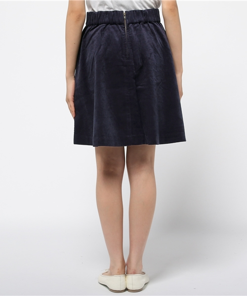 SEVENDAYS=SUNDAY（セブンデイズサンデイ）の「コーデュロイ　膝丈フレアースカート（スカート・レディース・ネイビー/ブラウン・MEDIUM/LARGE）」の4枚目の写真