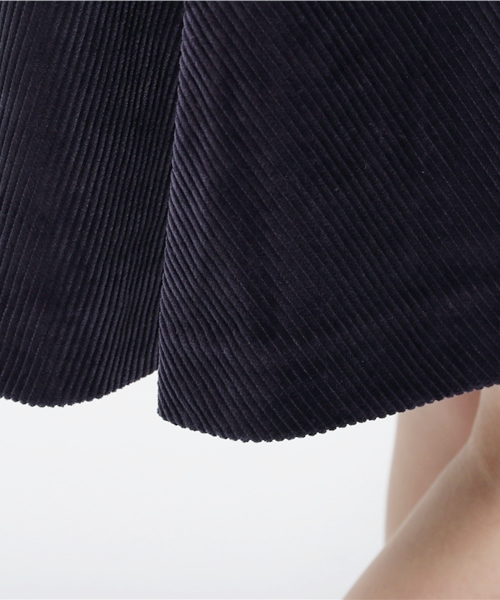 SEVENDAYS=SUNDAY（セブンデイズサンデイ）の「コーデュロイ　膝丈フレアースカート（スカート・レディース・ネイビー/ブラウン・MEDIUM/LARGE）」の8枚目の写真