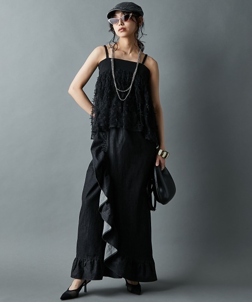 1人で着られる綿100％2WAYデニム浴衣(花柄半襟付き) ＜大きいサイズ有