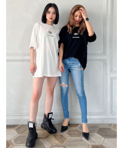 GYDA(ジェイダ)の「【WEB限定】Symmetry GYDA BIG Tシャツ(Tシャツ/カットソー・レディース・オフホワイト/ブラック・FREE)」の17枚目の写真