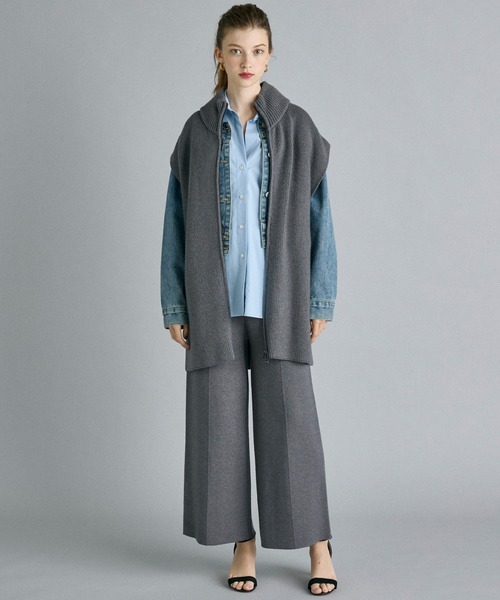 INED CLARO（イネドクラロ）の「【2点セット】ジップアップジレニットアップ（アンサンブル・レディース・チャコールグレー/ブラック・フリー）」の3枚目の写真