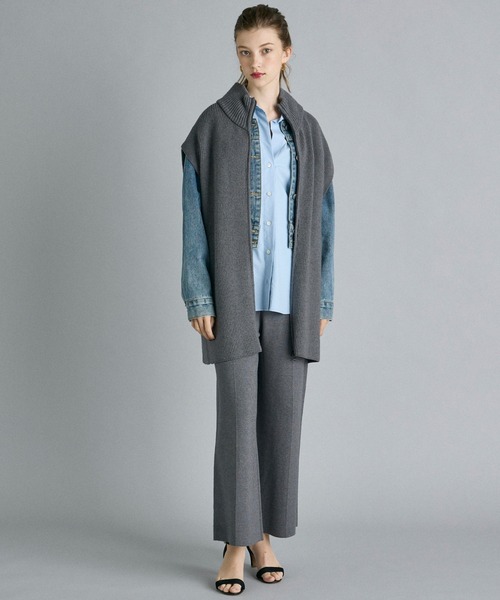 INED CLARO（イネドクラロ）の「【2点セット】ジップアップジレニットアップ（アンサンブル・レディース・チャコールグレー/ブラック・フリー）」の4枚目の写真