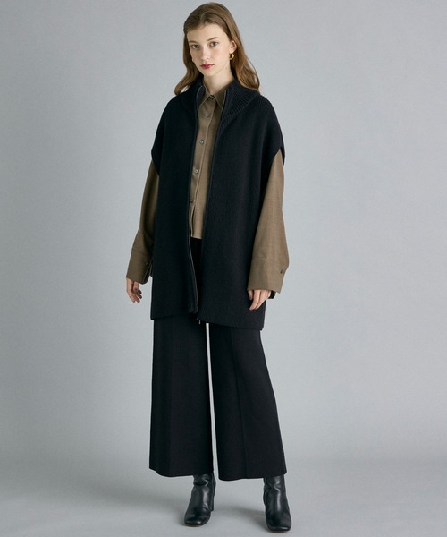 INED CLARO（イネドクラロ）の「【2点セット】ジップアップジレニットアップ（アンサンブル・レディース・チャコールグレー/ブラック・フリー）」の9枚目の写真