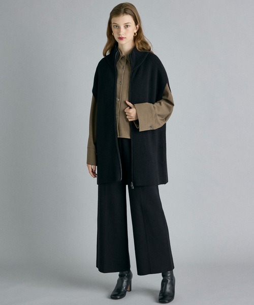 INED CLARO（イネドクラロ）の「【2点セット】ジップアップジレニットアップ（アンサンブル・レディース・チャコールグレー/ブラック・フリー）」の10枚目の写真