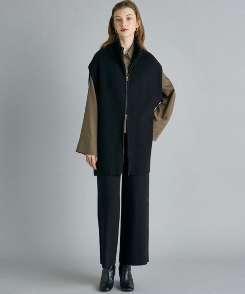 INED CLARO（イネドクラロ）の「【2点セット】ジップアップジレニットアップ（アンサンブル・レディース・チャコールグレー/ブラック・フリー）」の12枚目の写真