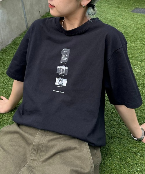 CIAOPANIC TYPY（チャオパニックティピー）の「【UNISEX】カメラフォトTee（Tシャツ/カットソー・メンズ・ホワイト/ブラック/カーキ・MEDIUM/LARGE）」の6枚目の写真