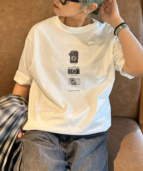 CIAOPANIC TYPY（チャオパニックティピー）の「【UNISEX】カメラフォトTee（Tシャツ/カットソー・メンズ・ホワイト/ブラック/カーキ・MEDIUM/LARGE）」の11枚目の写真