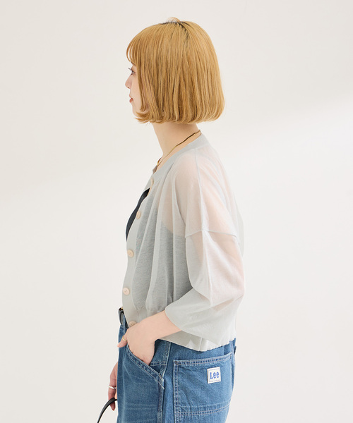 B.C STOCK(ベーセーストック)の「ショートクルーカーディガン(カーディガン/ボレロ・レディース・ホワイト/チャコールグレー/ピンク/ネイビー・FREE)」の11枚目の写真