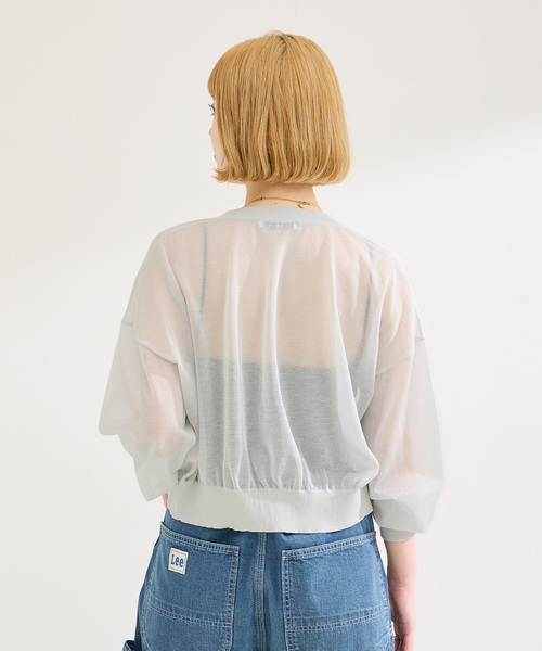 B.C STOCK(ベーセーストック)の「ショートクルーカーディガン(カーディガン/ボレロ・レディース・ホワイト/チャコールグレー/ピンク/ネイビー・FREE)」の12枚目の写真