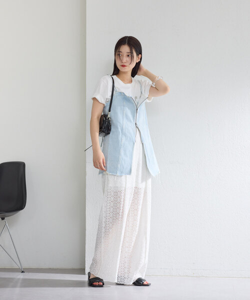 セール】【セットアップ対応】レースワイドパンツ（その他パンツ