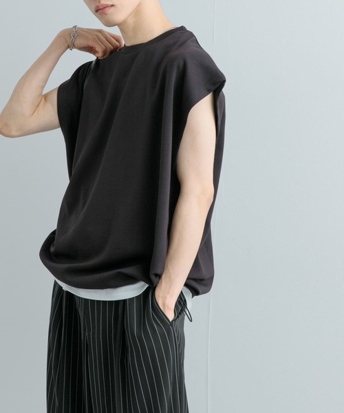 SENSE OF PLACE by URBAN RESEARCH(センスオブプレイスバイアーバンリサーチ)の「エクストラルーズドローコードノースリーブTシャツ(Tシャツ/カットソー・メンズ・グリーン/ブラック・MEDIUM/LARGE)」の8枚目の写真