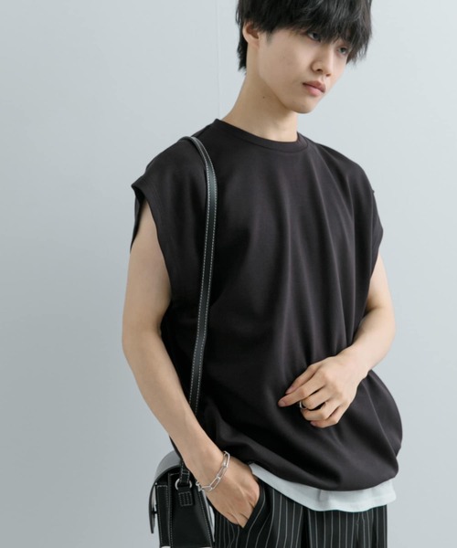 SENSE OF PLACE by URBAN RESEARCH(センスオブプレイスバイアーバンリサーチ)の「エクストラルーズドローコードノースリーブTシャツ(Tシャツ/カットソー・メンズ・グリーン/ブラック・MEDIUM/LARGE)」の9枚目の写真