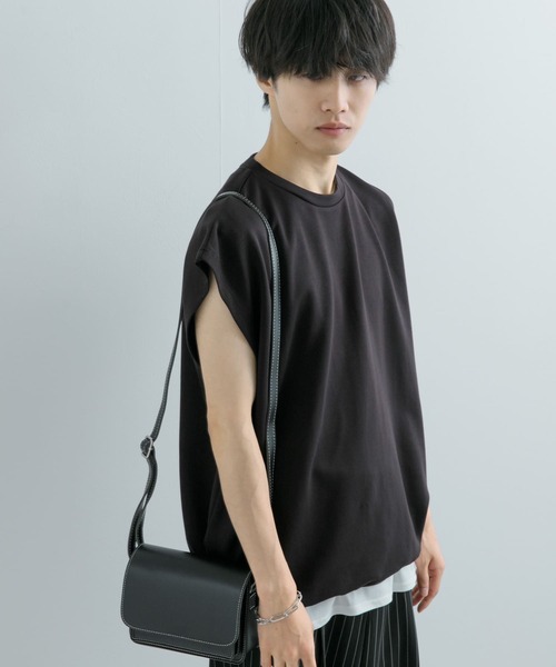 SENSE OF PLACE by URBAN RESEARCH(センスオブプレイスバイアーバンリサーチ)の「エクストラルーズドローコードノースリーブTシャツ(Tシャツ/カットソー・メンズ・グリーン/ブラック・MEDIUM/LARGE)」の10枚目の写真