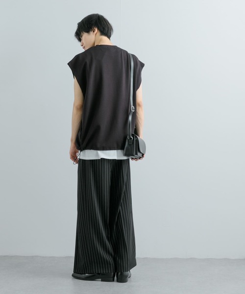 SENSE OF PLACE by URBAN RESEARCH(センスオブプレイスバイアーバンリサーチ)の「エクストラルーズドローコードノースリーブTシャツ(Tシャツ/カットソー・メンズ・グリーン/ブラック・MEDIUM/LARGE)」の14枚目の写真